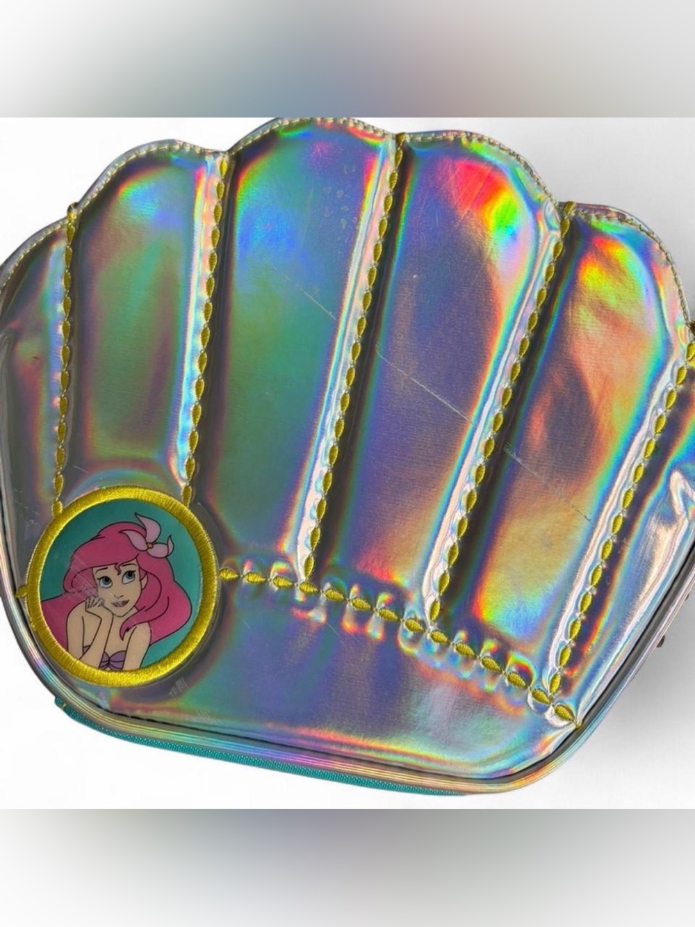Disneys Ariel Kids Holographic Lunchbox with Handle Seashell Rainbow Mermaid